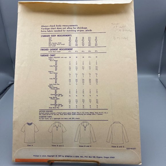 UNCUT Vintage Sewing PATTERN Stretch and Sew 1950 by Ann Person, Teen Girls 1977 - Picture 2 of 2